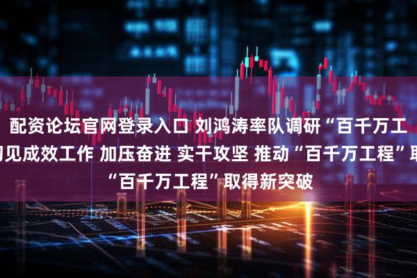 配资论坛官网登录入口 刘鸿涛率队调研“百千万工程”三年初见成效工作 加压奋进 实干攻坚 推动“百千万工程”取得新突破